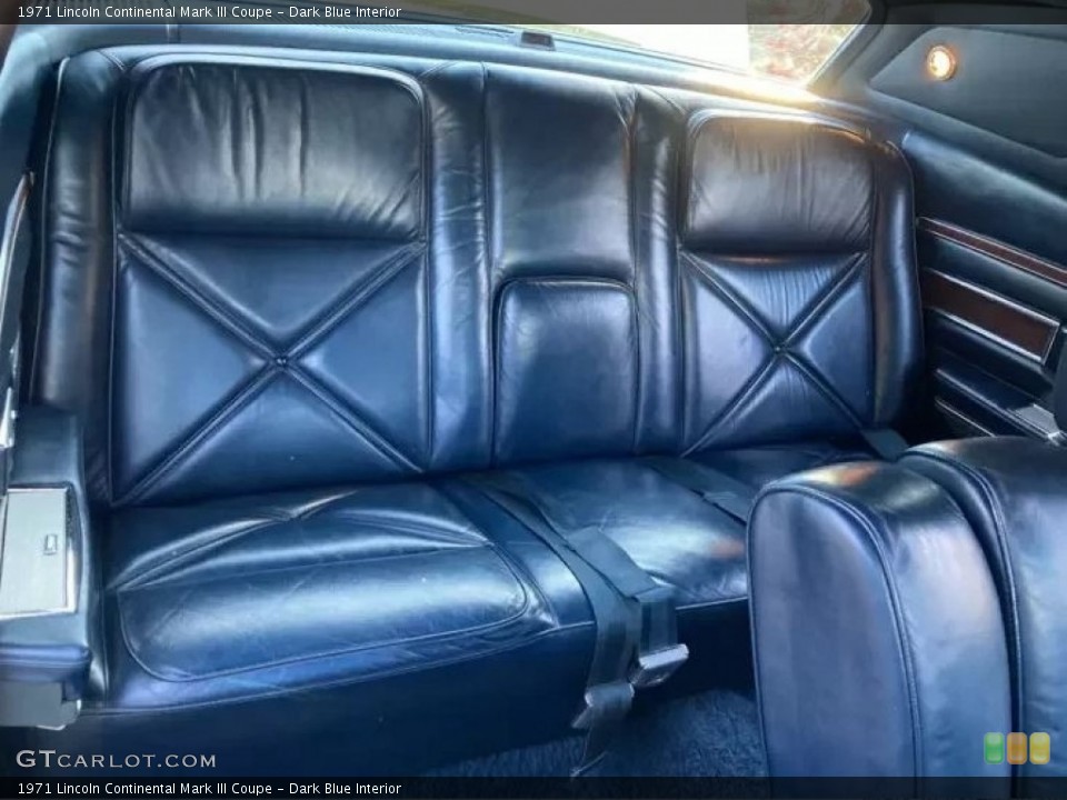 Dark Blue Interior Rear Seat for the 1971 Lincoln Continental Mark III Coupe #144883301