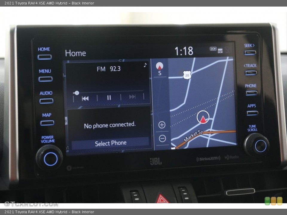 Black Interior Navigation for the 2021 Toyota RAV4 XSE AWD Hybrid #144884635