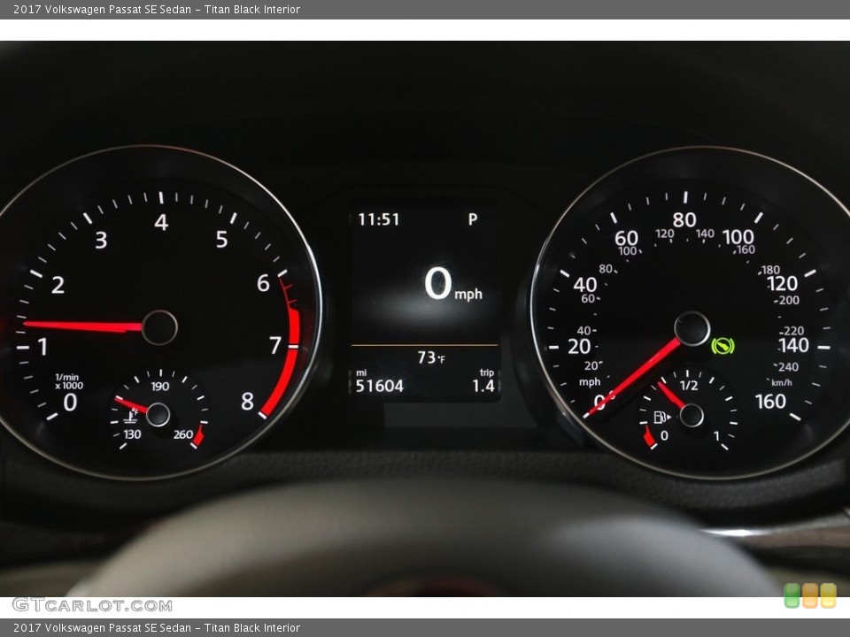 Titan Black Interior Gauges for the 2017 Volkswagen Passat SE Sedan #144885748