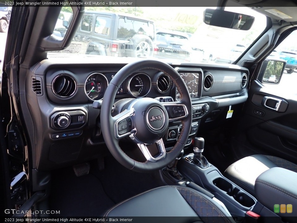 Black Interior Photo for the 2023 Jeep Wrangler Unlimited High Altitude 4XE Hybrid #144886081