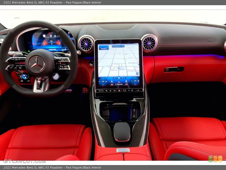Red Pepper/Black Interior Dashboard for the 2022 Mercedes-Benz SL AMG 63 Roadster #144887038