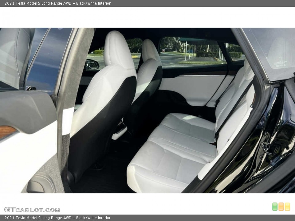 Black/White Interior Rear Seat for the 2021 Tesla Model S Long Range AWD #144888730