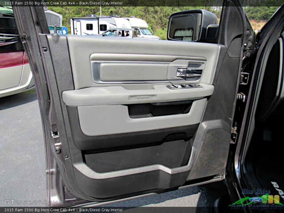 Black/Diesel Gray Interior Door Panel for the 2015 Ram 1500 Big Horn Crew Cab 4x4 #144891903