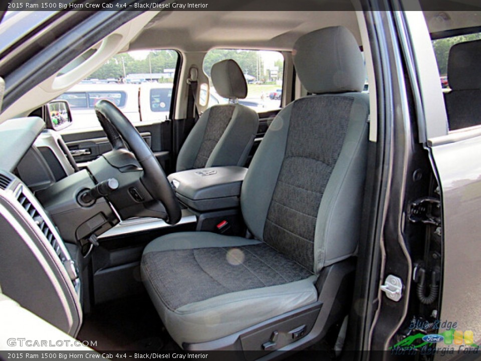 Black/Diesel Gray Interior Front Seat for the 2015 Ram 1500 Big Horn Crew Cab 4x4 #144891912