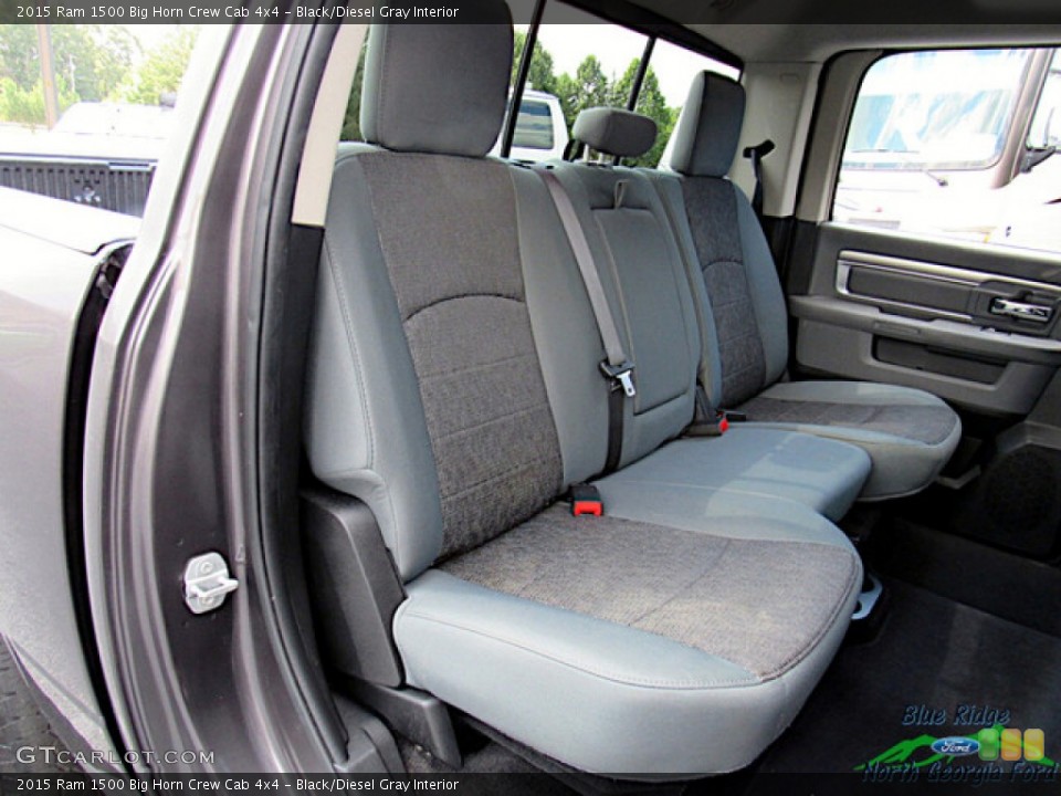Black/Diesel Gray Interior Rear Seat for the 2015 Ram 1500 Big Horn Crew Cab 4x4 #144891930