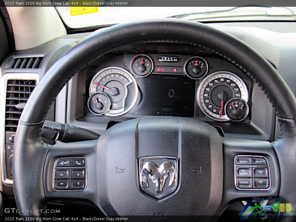 Black/Diesel Gray Interior Steering Wheel for the 2015 Ram 1500 Big Horn Crew Cab 4x4 #144891975