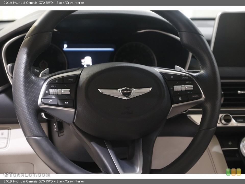 Black/Gray Interior Steering Wheel for the 2019 Hyundai Genesis G70 RWD #144894952