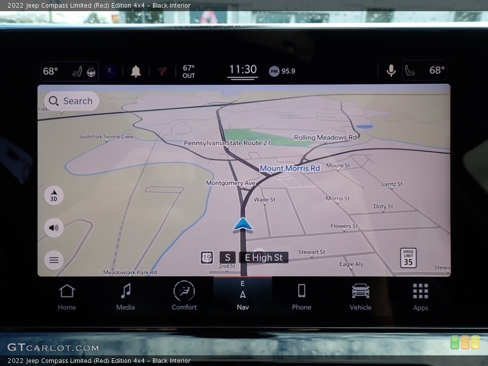 Black Interior Navigation for the 2022 Jeep Compass Limited (Red) Edition 4x4 #144896314
