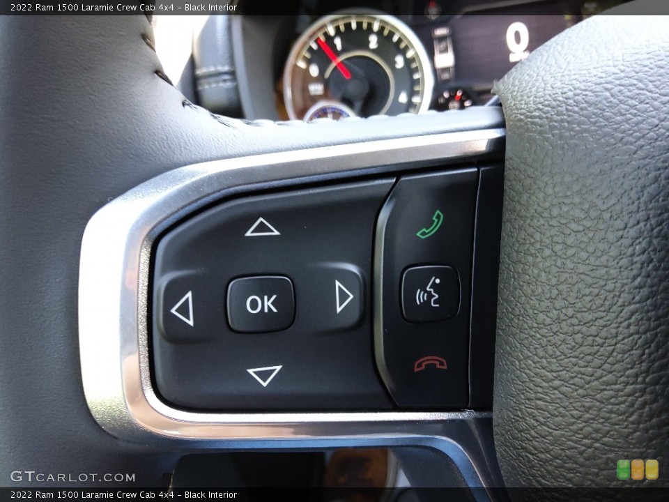 Black Interior Steering Wheel for the 2022 Ram 1500 Laramie Crew Cab 4x4 #144899902