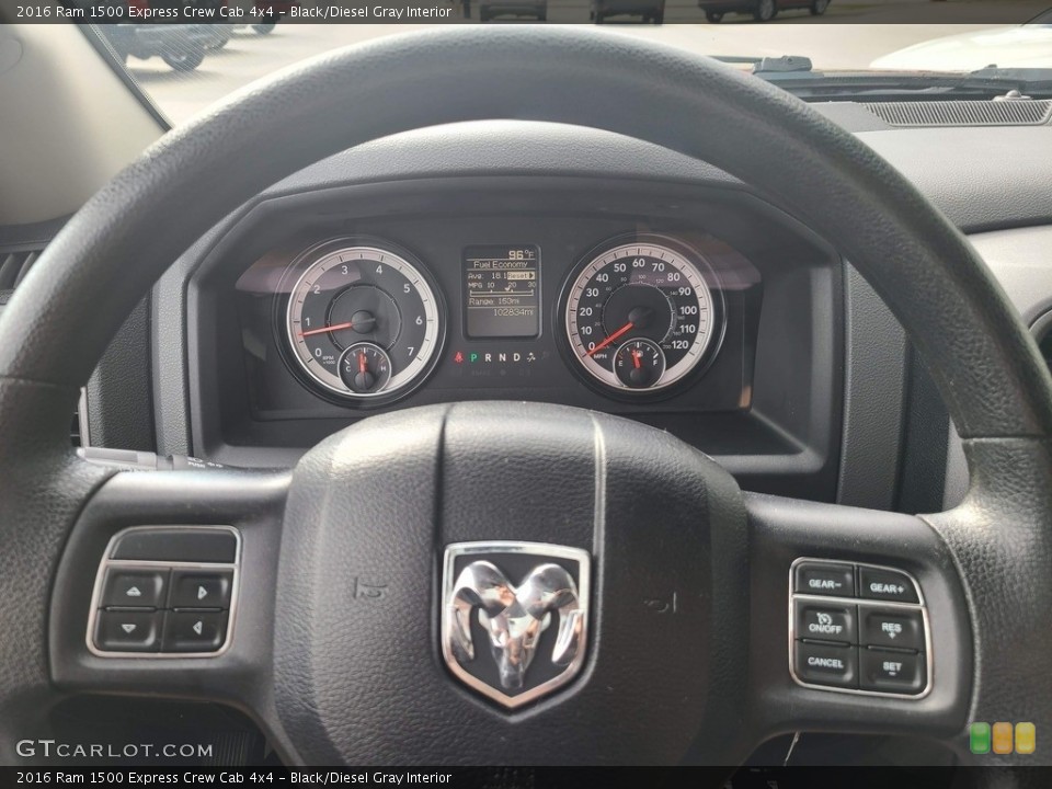 Black/Diesel Gray Interior Steering Wheel for the 2016 Ram 1500 Express Crew Cab 4x4 #144906654