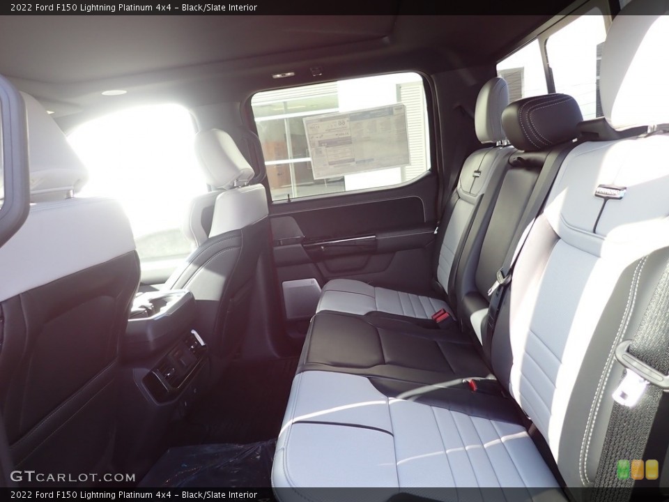 Black/Slate Interior Rear Seat for the 2022 Ford F150 Lightning Platinum 4x4 #144909708