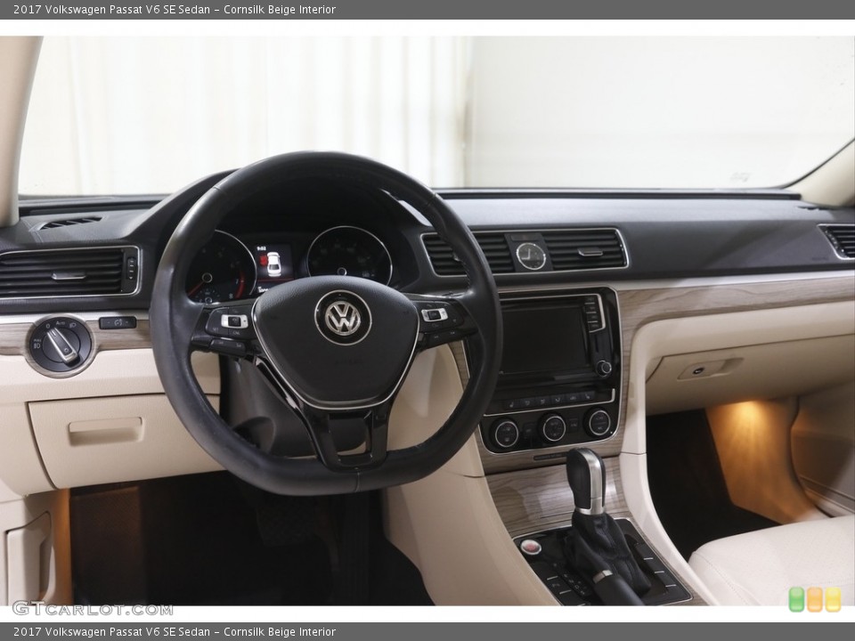 Cornsilk Beige Interior Dashboard for the 2017 Volkswagen Passat V6 SE Sedan #144910419