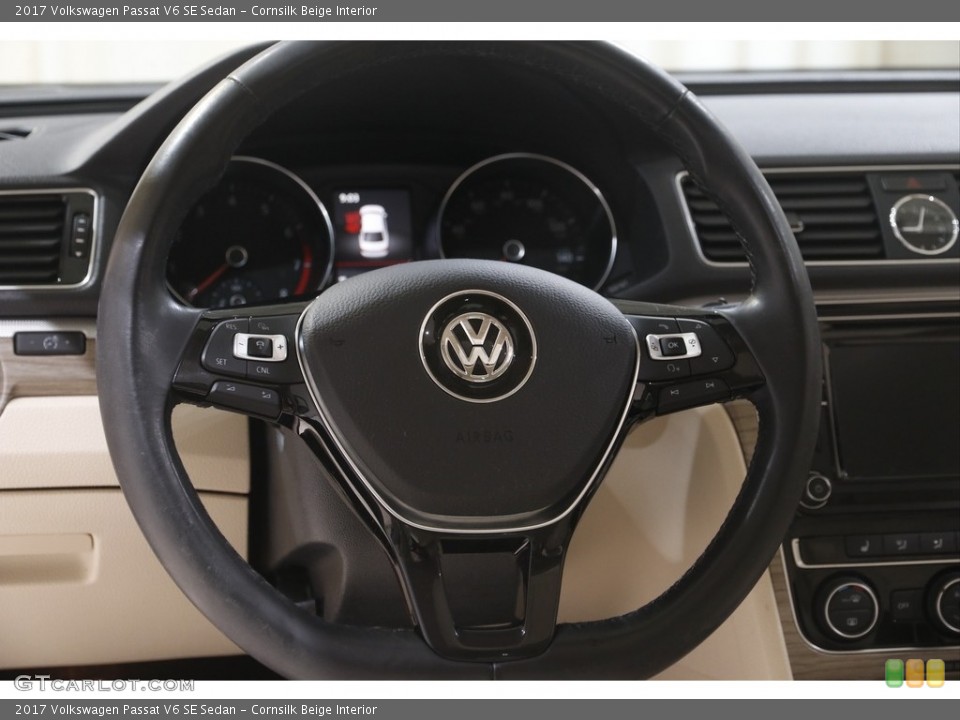Cornsilk Beige Interior Steering Wheel for the 2017 Volkswagen Passat V6 SE Sedan #144910431