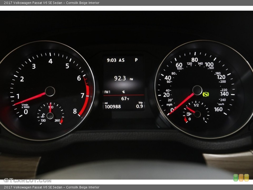 Cornsilk Beige Interior Gauges for the 2017 Volkswagen Passat V6 SE Sedan #144910443