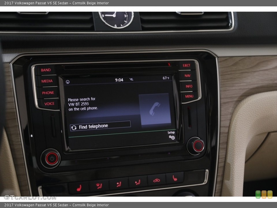 Cornsilk Beige Interior Controls for the 2017 Volkswagen Passat V6 SE Sedan #144910476