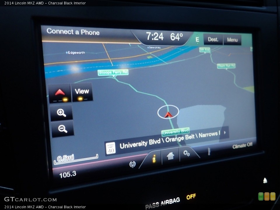 Charcoal Black Interior Navigation for the 2014 Lincoln MKZ AWD #144914656