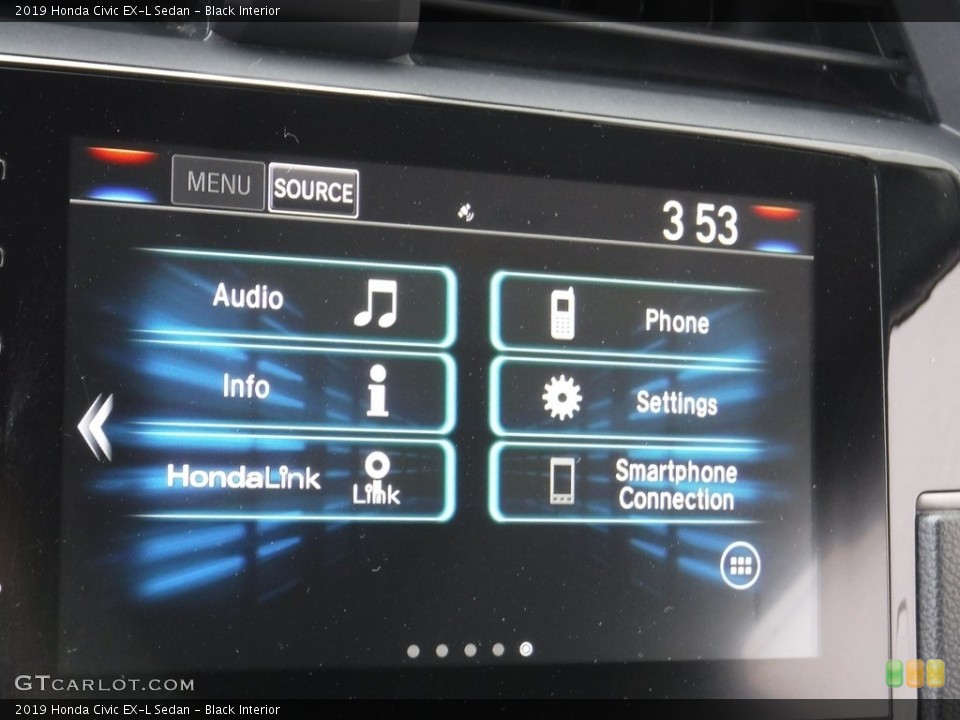 Black Interior Controls for the 2019 Honda Civic EX-L Sedan #144914797