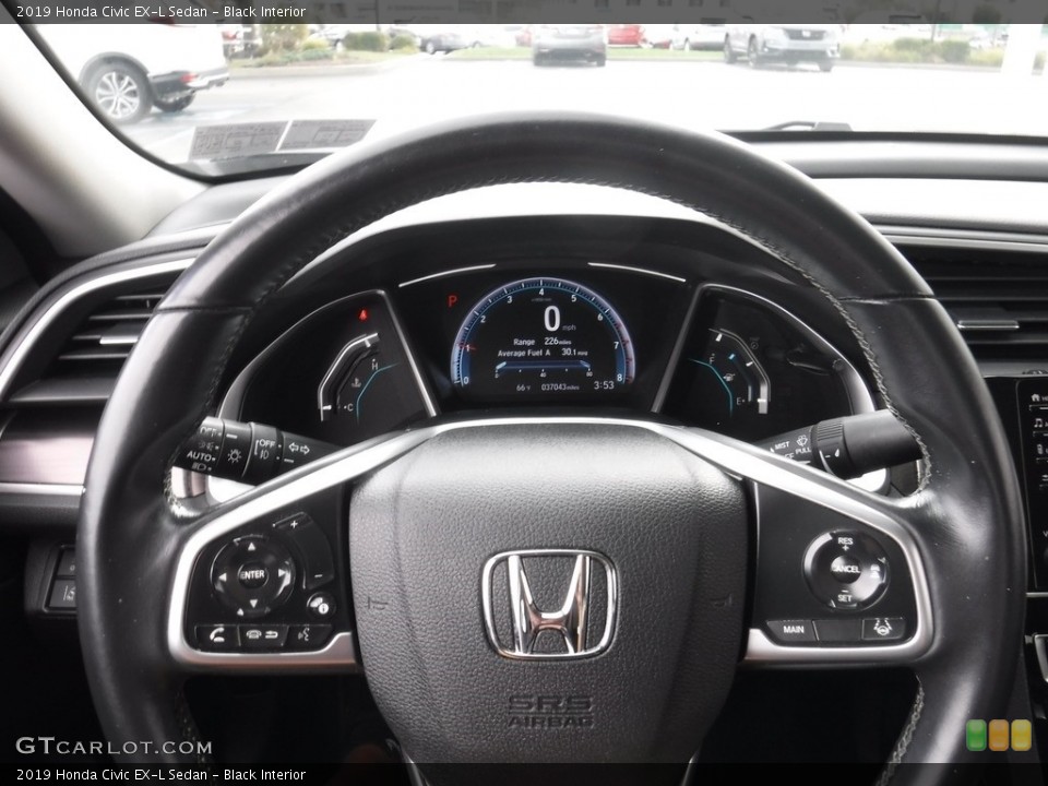 Black Interior Steering Wheel for the 2019 Honda Civic EX-L Sedan #144914882