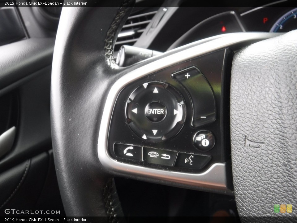 Black Interior Steering Wheel for the 2019 Honda Civic EX-L Sedan #144914905