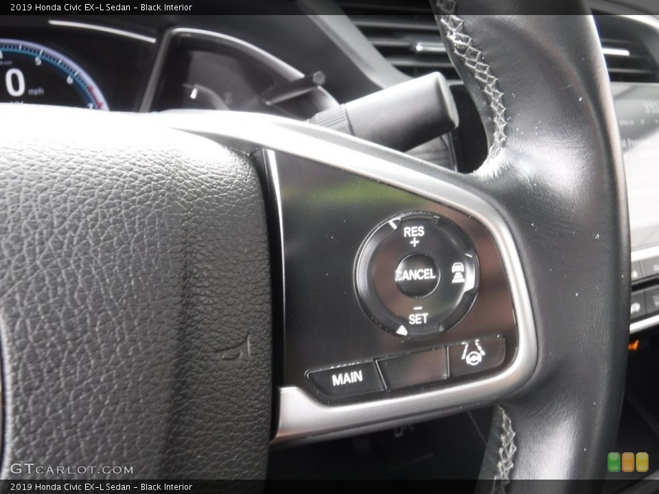 Black Interior Steering Wheel for the 2019 Honda Civic EX-L Sedan #144914929