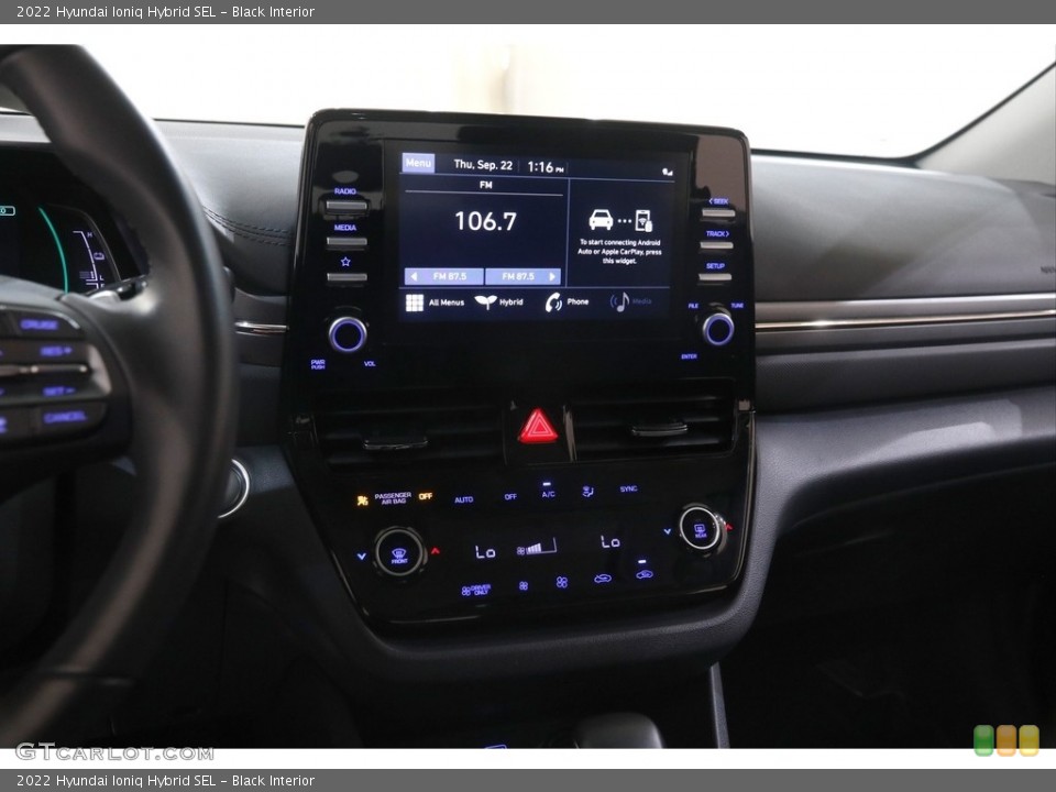 Black Interior Controls for the 2022 Hyundai Ioniq Hybrid SEL #144915940