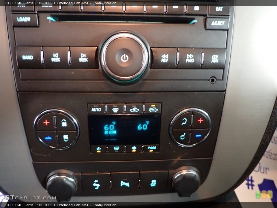 Ebony Interior Controls for the 2013 GMC Sierra 2500HD SLT Extended Cab 4x4 #144916075