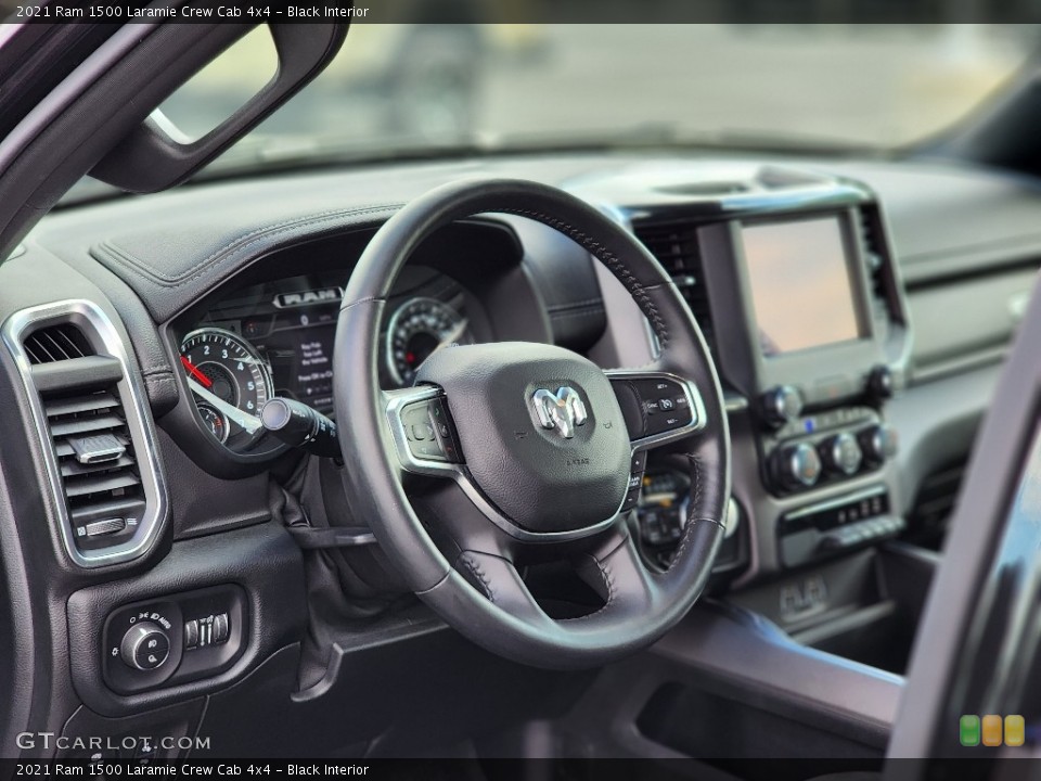 Black Interior Steering Wheel for the 2021 Ram 1500 Laramie Crew Cab 4x4 #144921006