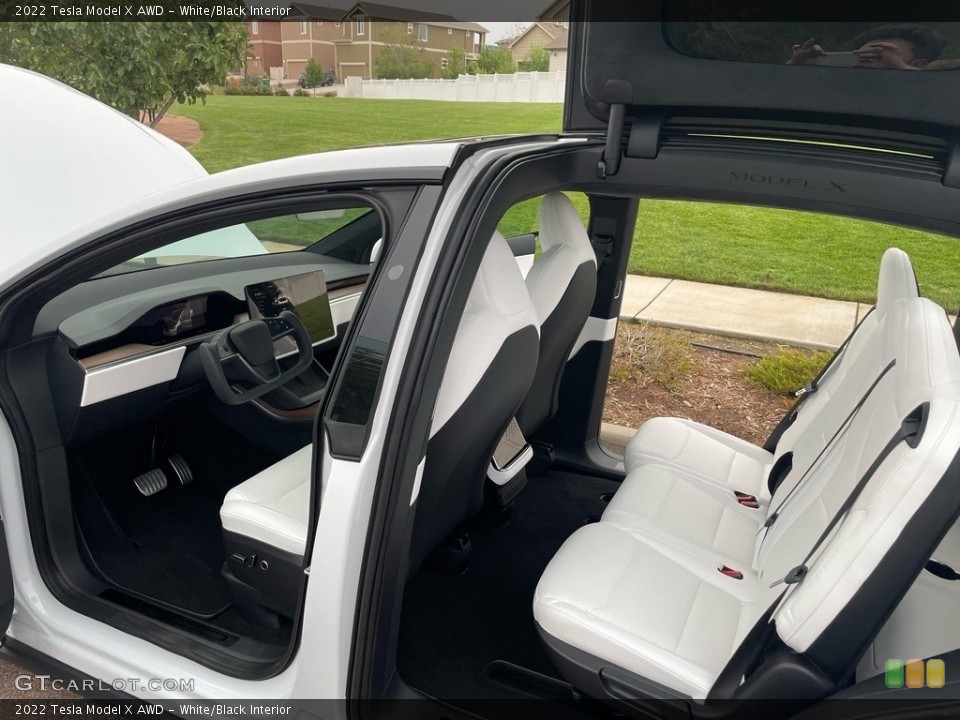 White/Black Interior Rear Seat for the 2022 Tesla Model X AWD #144925089