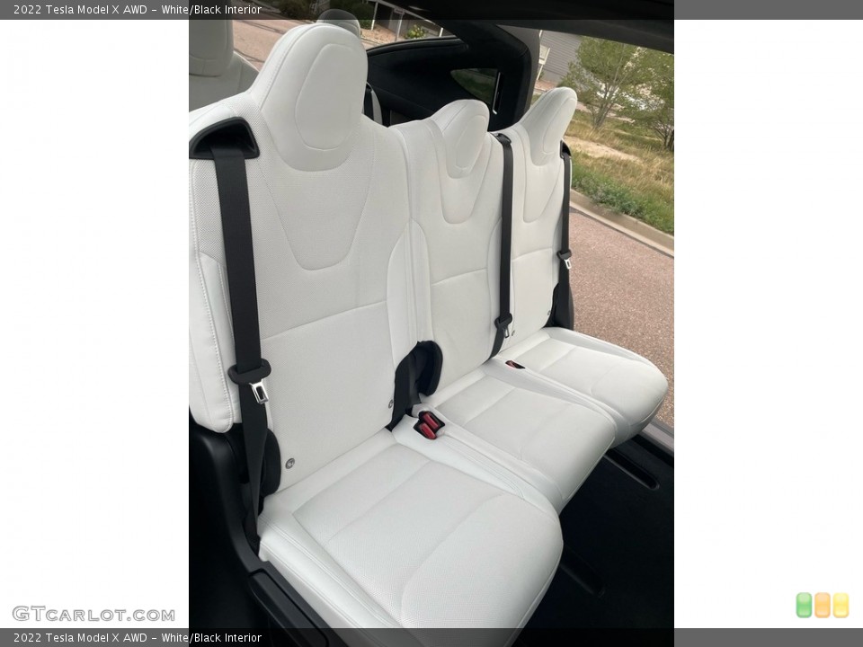 White/Black Interior Rear Seat for the 2022 Tesla Model X AWD #144925134