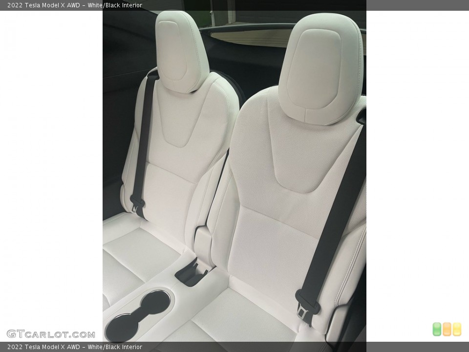 White/Black Interior Rear Seat for the 2022 Tesla Model X AWD #144925143