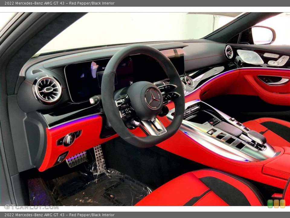 Red Pepper/Black Interior Front Seat for the 2022 Mercedes-Benz AMG GT 43 #144925859