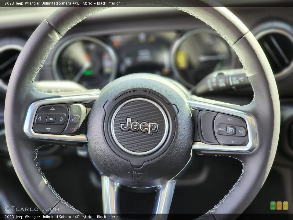 Black Interior Steering Wheel for the 2023 Jeep Wrangler Unlimited Sahara 4XE Hybrid #144933652
