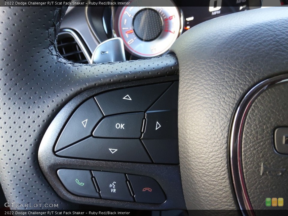 Ruby Red/Black Interior Steering Wheel for the 2022 Dodge Challenger R/T Scat Pack Shaker #144934942