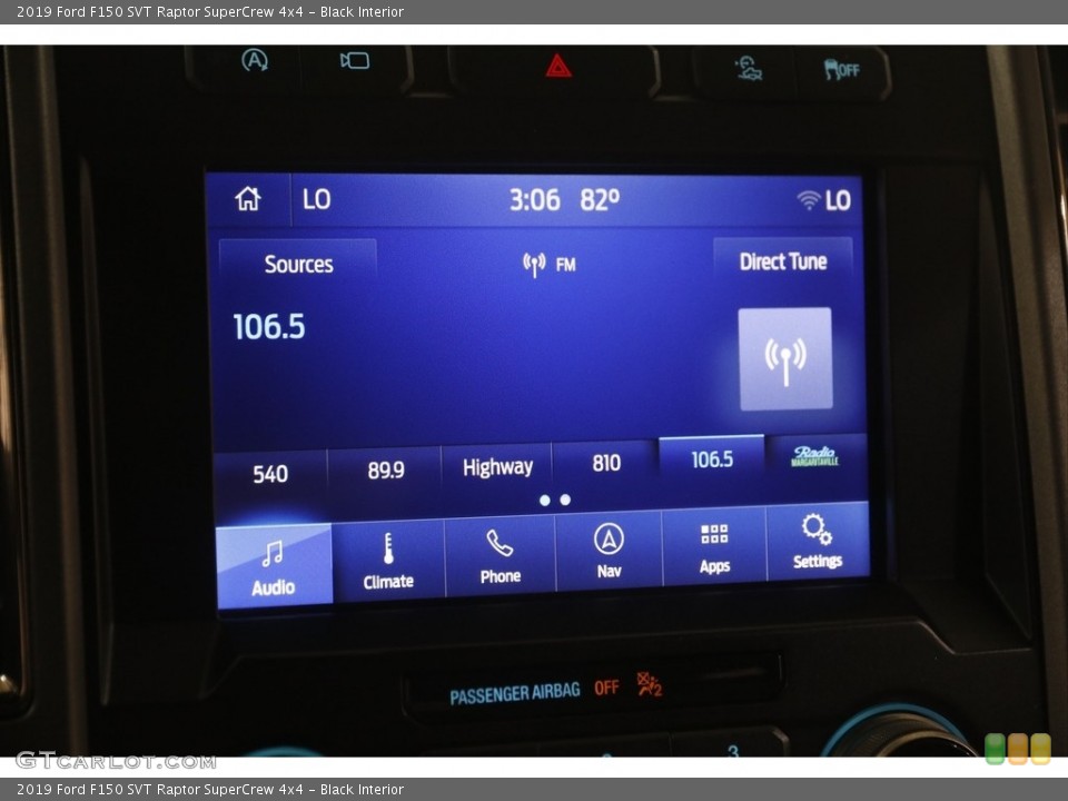 Black Interior Controls for the 2019 Ford F150 SVT Raptor SuperCrew 4x4 #144935887