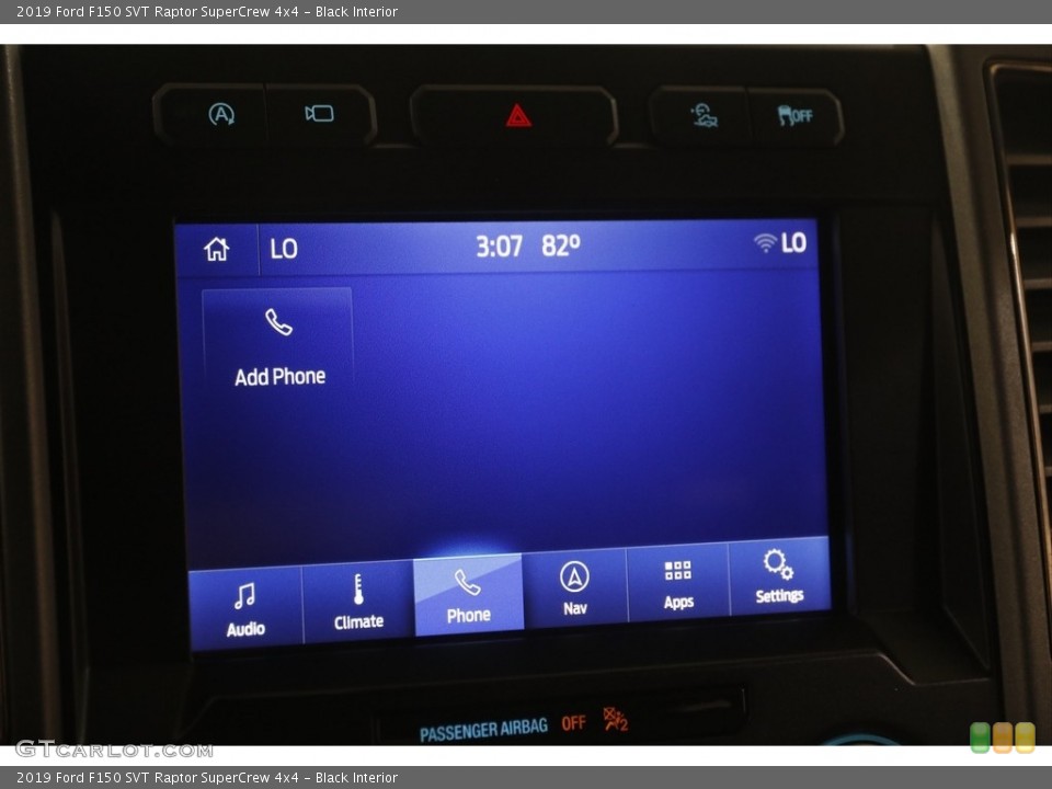 Black Interior Controls for the 2019 Ford F150 SVT Raptor SuperCrew 4x4 #144935917
