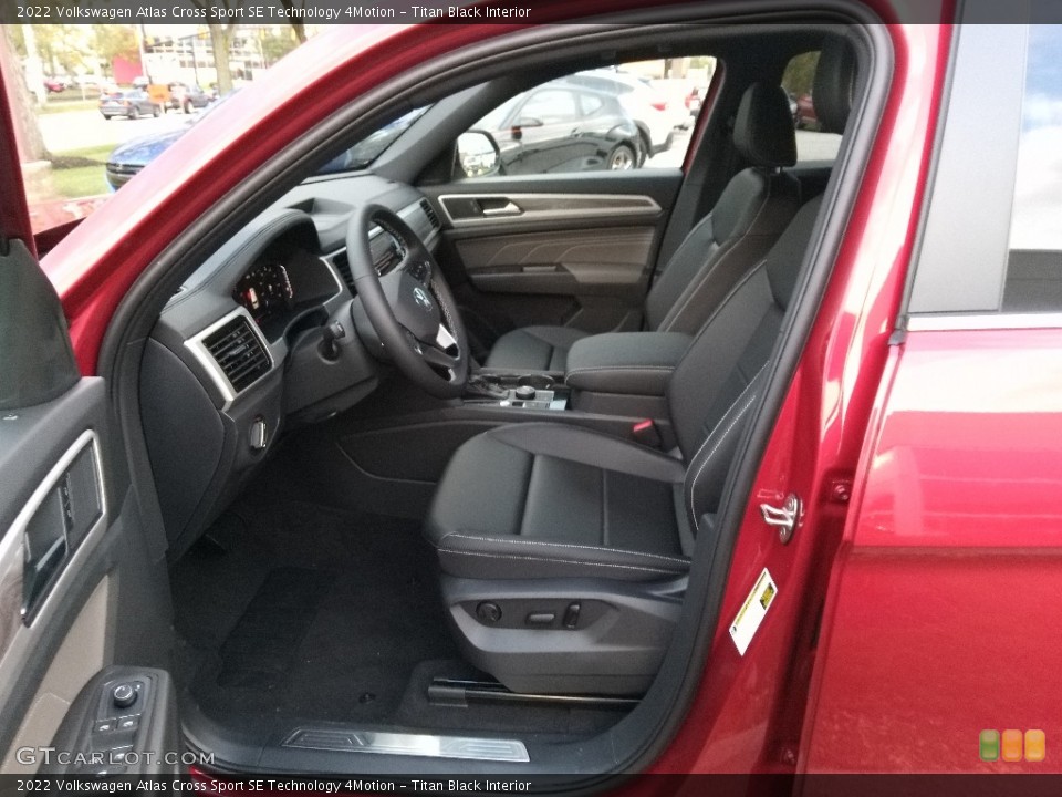 Titan Black Interior Photo for the 2022 Volkswagen Atlas Cross Sport SE Technology 4Motion #144938085
