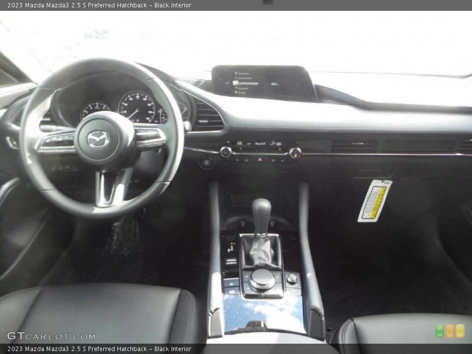 Black Interior Dashboard for the 2023 Mazda Mazda3 2.5 S Preferred Hatchback #144939009