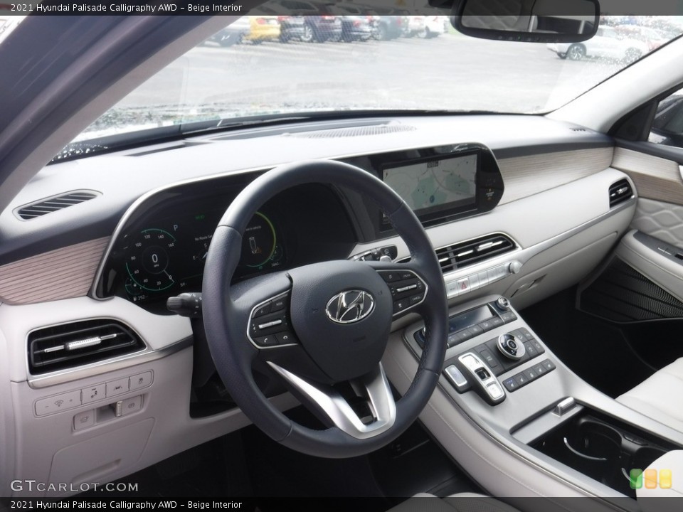 Beige Interior Dashboard for the 2021 Hyundai Palisade Calligraphy AWD #144943272