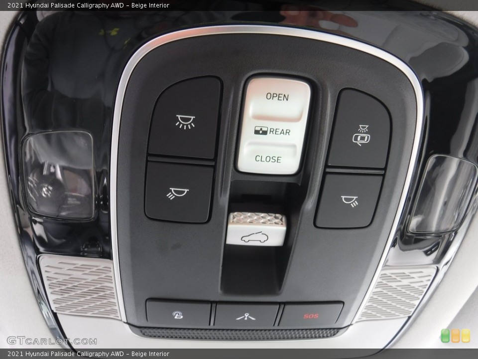 Beige Interior Controls for the 2021 Hyundai Palisade Calligraphy AWD #144943458