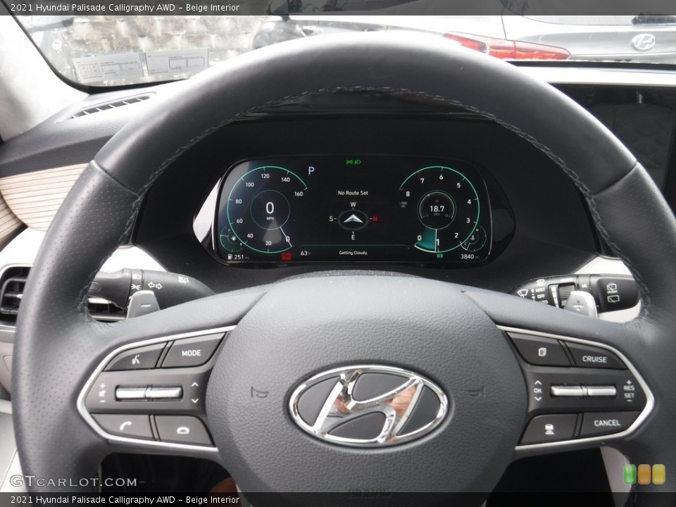 Beige Interior Gauges for the 2021 Hyundai Palisade Calligraphy AWD #144943485