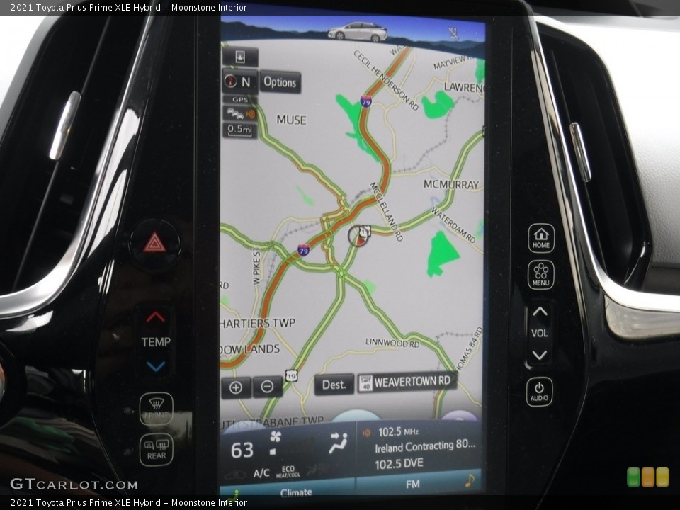 Moonstone Interior Navigation for the 2021 Toyota Prius Prime XLE Hybrid #144943794