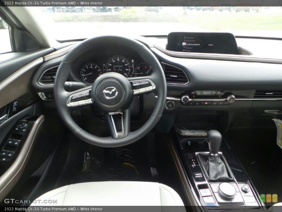 White Interior Dashboard for the 2022 Mazda CX-30 Turbo Premium AWD #144948283