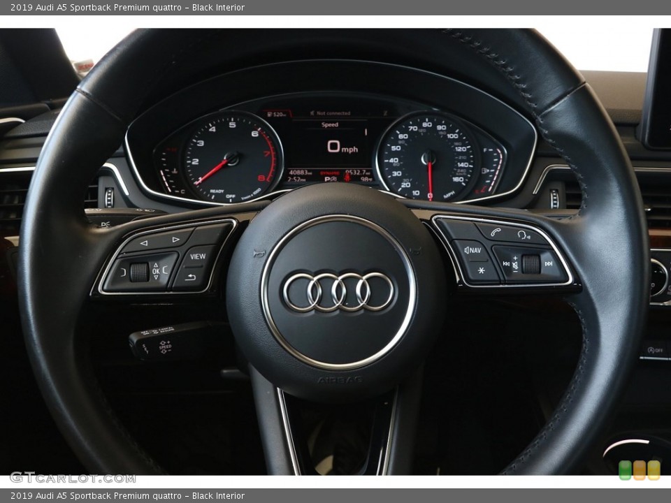 Black Interior Steering Wheel for the 2019 Audi A5 Sportback Premium quattro #144968459