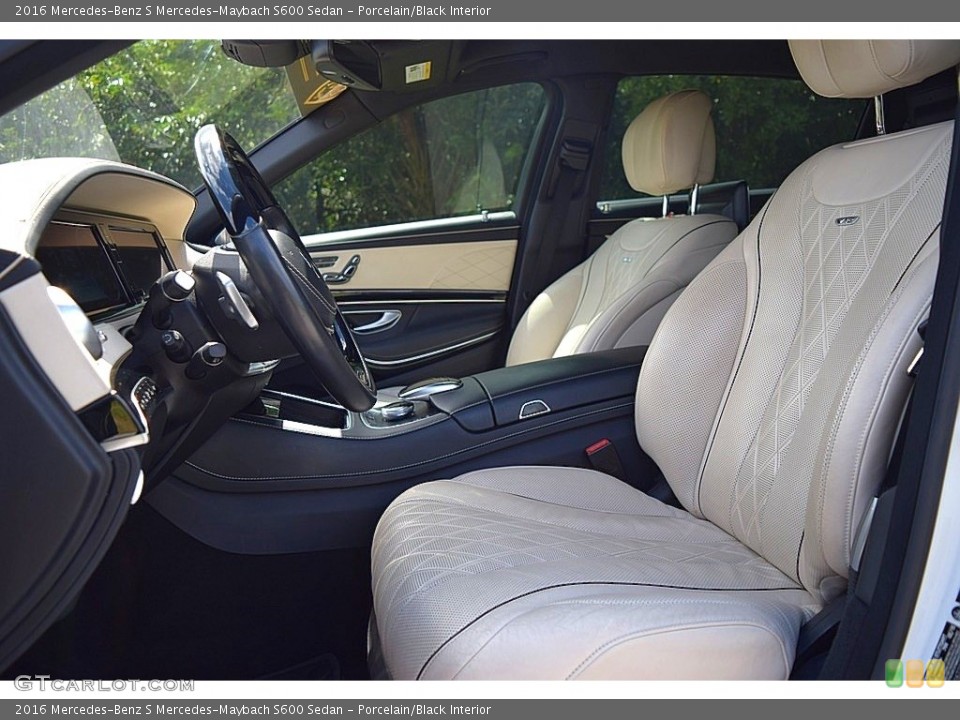 Porcelain/Black Interior Front Seat for the 2016 Mercedes-Benz S Mercedes-Maybach S600 Sedan #144975717