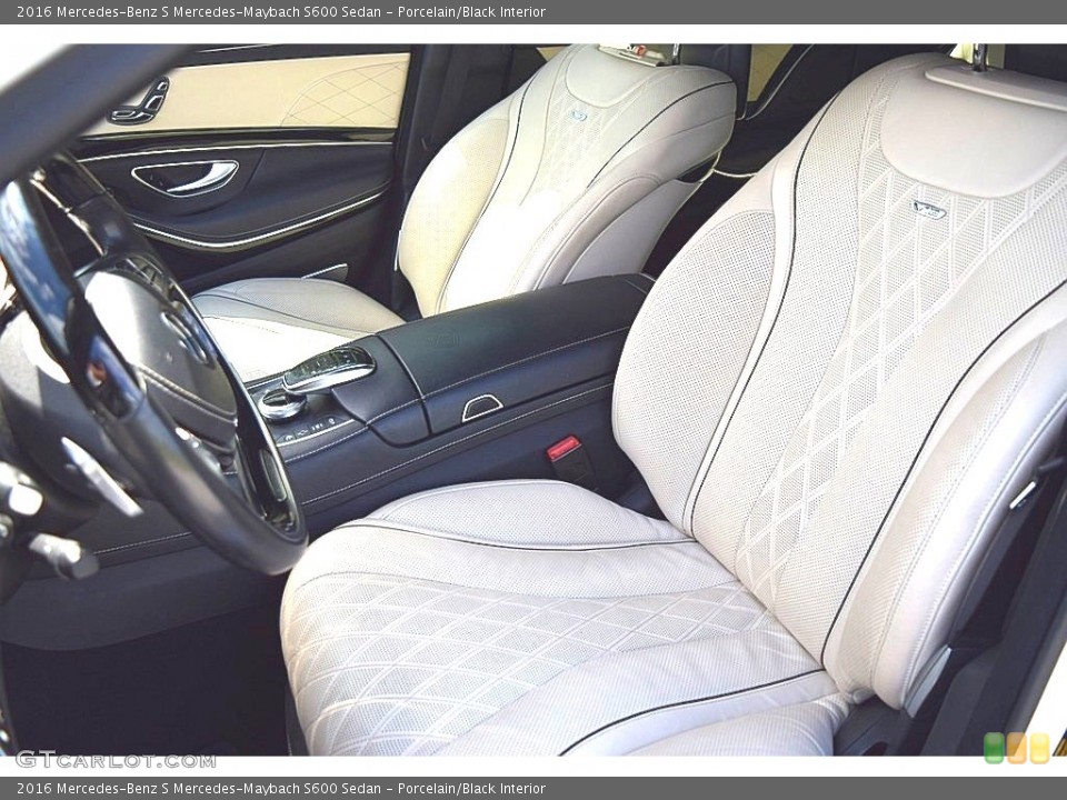 Porcelain/Black Interior Front Seat for the 2016 Mercedes-Benz S Mercedes-Maybach S600 Sedan #144975739