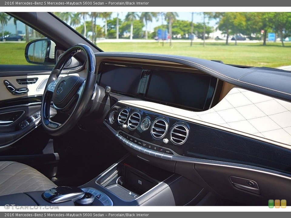 Porcelain/Black Interior Dashboard for the 2016 Mercedes-Benz S Mercedes-Maybach S600 Sedan #144975903