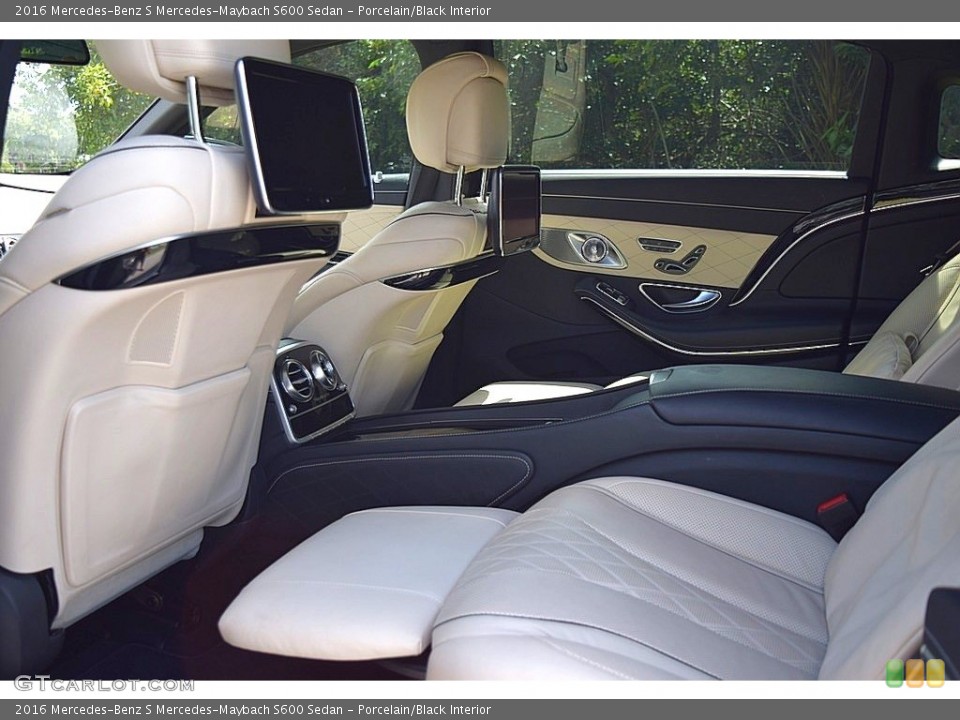 Porcelain/Black Interior Rear Seat for the 2016 Mercedes-Benz S Mercedes-Maybach S600 Sedan #144975922