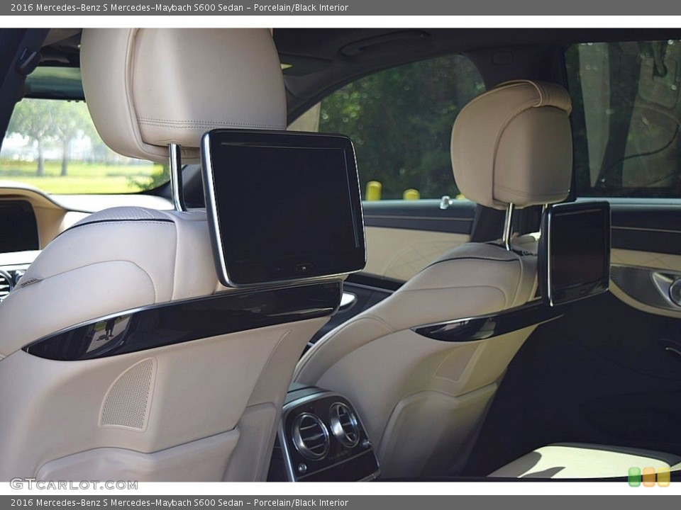 Porcelain/Black Interior Entertainment System for the 2016 Mercedes-Benz S Mercedes-Maybach S600 Sedan #144975934