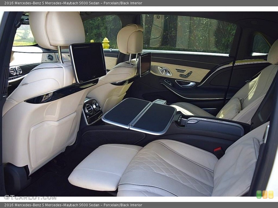 Porcelain/Black Interior Rear Seat for the 2016 Mercedes-Benz S Mercedes-Maybach S600 Sedan #144975967