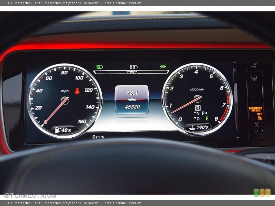 Porcelain/Black Interior Gauges for the 2016 Mercedes-Benz S Mercedes-Maybach S600 Sedan #144976324